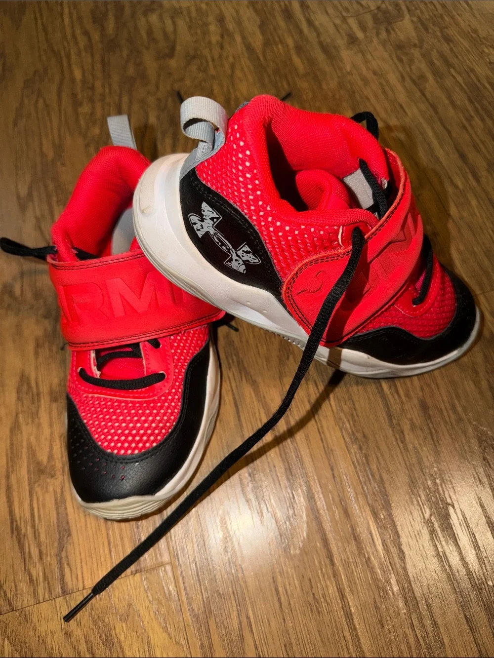 Under Armour Kids Red and Black Slip-On Athletic Sneakers